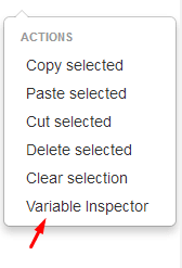 Variable Inspector Menu