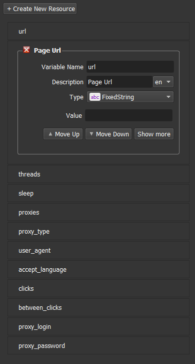 Resource Panel