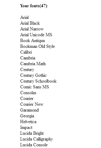 Font List